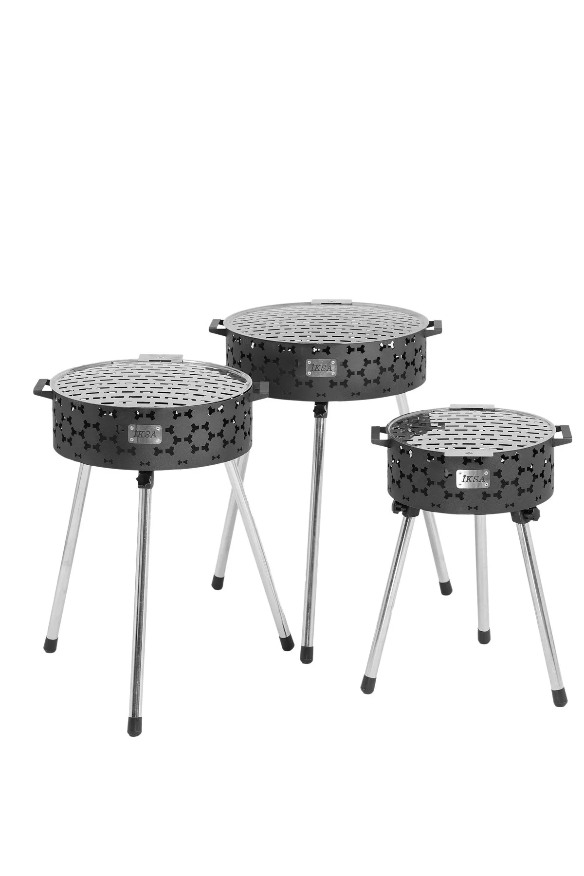 İksa Katlanabilir Mangal Küçük Gri - Siyah