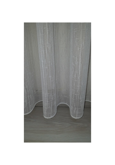 Keten Etekleri Kurşunlu 1-2,5 Normal Pileli 225 X 250 Cm Tül Perde Kırık Beyaz