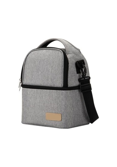 Cbtx Çift Katlı Öğle Yemeği Çantası Yalıtımlı Biberon Isıtıcı Anne Sütü Soğutucu - Açık Gri