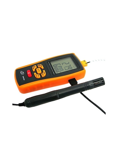 Sones Benetech Gm1361 2.5 İnç Ekranlı Dijital Sıcaklık Ve Nem Ölçer Higrometre / Termometre Sarı