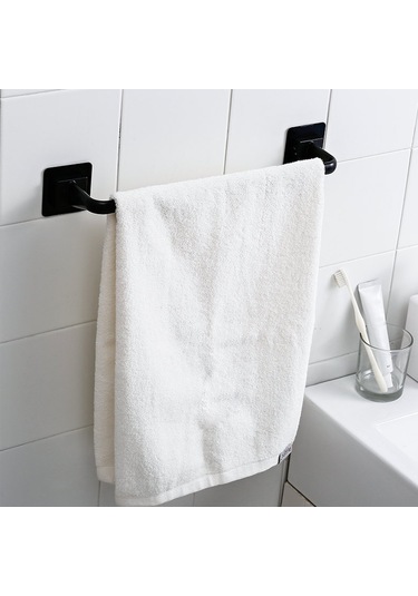 Honmex Küçük Siyah 2630 Deliksiz Duvar Kurulu Mutfak Banyo Havlu Mendil Tencere Kapak Depolama Rafı Diğer