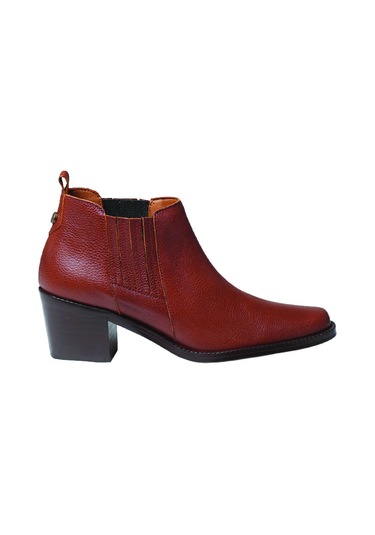 Camel Bot Kadın Utıel Toni Pons Leather Cowboy Ankle Boots Wıth Heel kahverengi