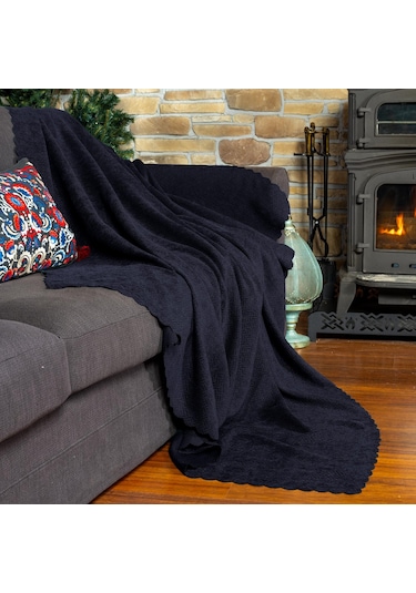 Jakarlı Şönil Koltuk Örtüsü Çekyat Örtüsü Koltuk Şalı 110x175 2 Ad. Kaymaz Antrasit Antrasit