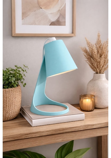 Nova Minimal Dekoratif Masa Lambası Modern Tasarım Ambiyans Objesi Açık Mavi