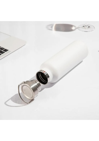 750 Ml Paslanmaz Çelik Tutacaklı Termos Matara -vakumlu Sızdırmaz Beyaz