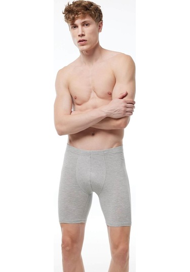 Malabadi 018 Erkek Uzun Paçalı Modal Boxer-Gri