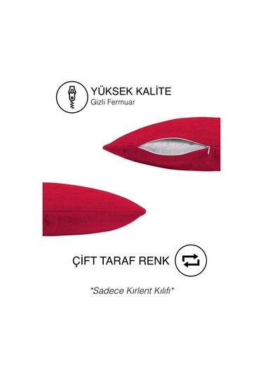 Br Perle Home Daily Series Kırmızı Kırlent Yastık Kılıfı Gelincik