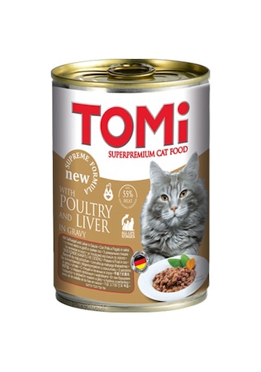 Tomi Kanatlı Eti ve Ciğerli Konserve Kedi Maması 400 G