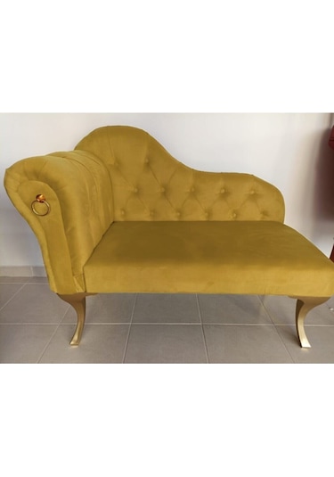 Modern Köşe Koltuğu Alda Josefin Puf Bench Hardal