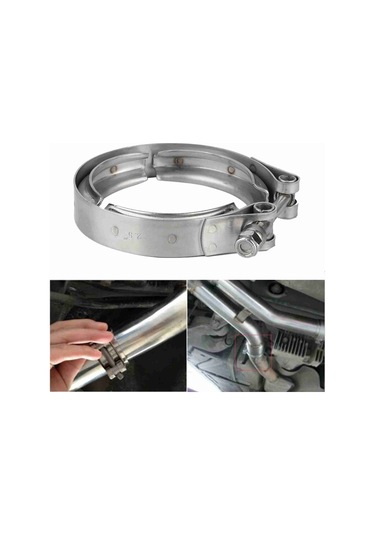 Konesam 2.5 İnç 63mm V Tipi Turbo Egzos Klampsı - Araç/motosiklet Uyumlu, Yüksek Dayanıklı, M6 Vida İle Kolay Kurulum