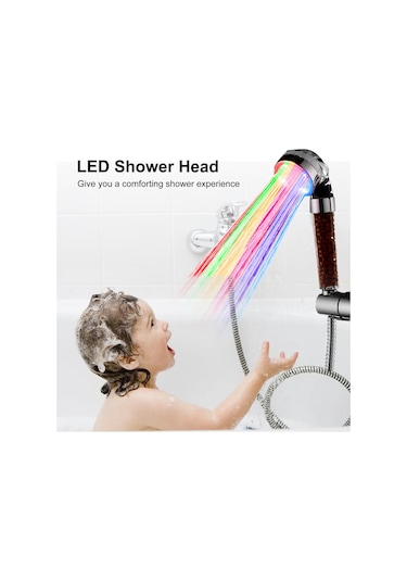 Geeroyoo "7 Renkli Led Filtreli Duş Başlığı - Su Tasarruflu & Otomatik Renk Değiştiren" Diğer