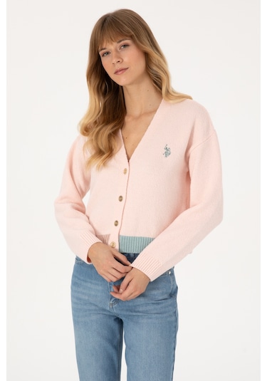 U.s. Polo Assn. Kadın Pudra Hırka Triko 50314717-vr042 Pudra