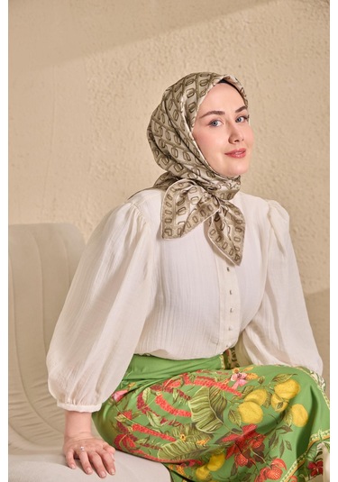 Silk Home Twill İpek Eşarp Zincir Krem Çok Renkli