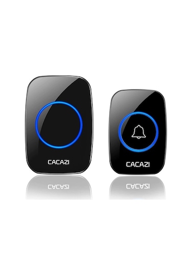 Cacazi 2 Buton 1 Alıcı Kablosuz Uzaktan Kumandalı LED Kapı Zili