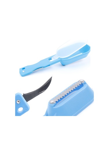 Cbtx 2 Pcs Mutfak Temel Balık Kazıyıcı Balık Pulu Planya Bıçağı Kapaklı Mavi