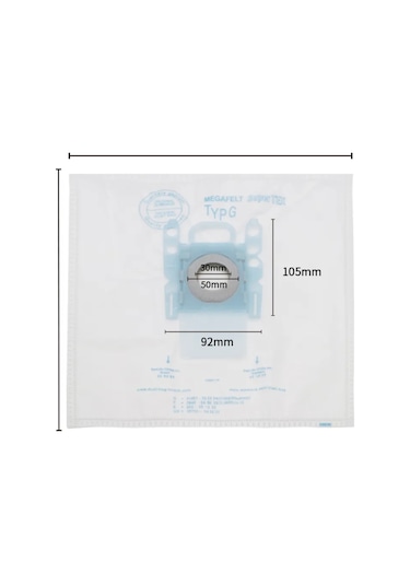 Hombey Bosch Süpürge İçin 3 Adet Nonwoven Toz Torbası - Filtre Aksesuarı Beyaz 28x28cm 78g