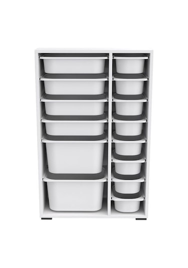 Pratico 14 Sepetli Çok Amaçlı Oyuncak Dolabı - Beyaz - 109x30x69,5 Cm Beyaz Pratico 14 Sepetli Çok Amaçlı Oyuncak Dolabı - Beyaz - 109x30x69,5 Cm Beyaz