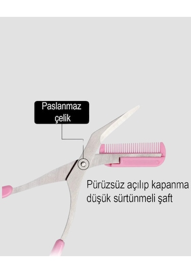 Taraklı Kaş Düzeltme Makası - Hassas Şekillendirme Ve Kolay Kullanım