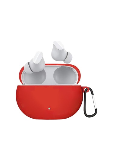 Microsonic Beats Studio Buds Uyumlu Askılı Mat Silikon Kılıf Kırmızı