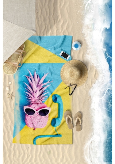 Pineapple Dijital Baskılı 70X150 CM Plaj Havlusu