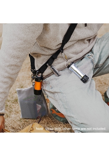 Sundick Kamp Depolama Sling Kemer Aracı Organizatör İpi 9 Döngüler Siyah