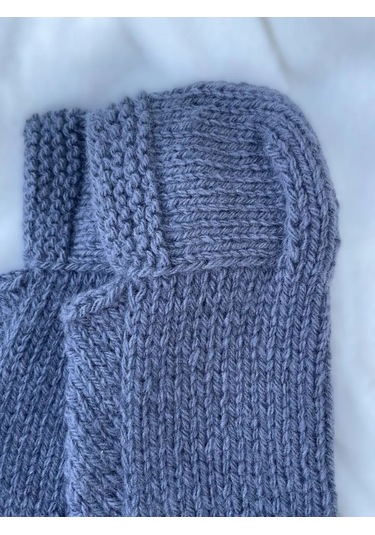 Tamam Örgü Yünlü Bot Çorapları 251272565 Koyu Gri