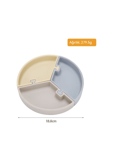 Jianfan Bölmeli Silikon Mama Tabağı Ve Birleşebilir Kase Bebek Beslenme Seti Sarıkayısı Riiç Parça Diğer
