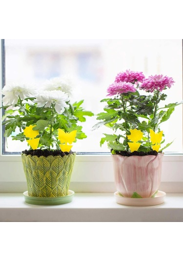 Mufunye 30 Adet Sarı Bitki Uçucu Böcek Tuzağı - İki Yönlü Yapışkan Kauçuk, Güneş Ve Suya Dayanıklı, Ev Bahçe Bitkileri İçin