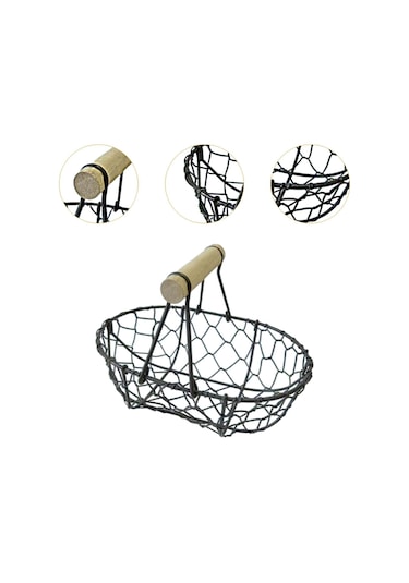 Suntek Tel Yumurta Sepeti Retro Rustik Demir Depolama Çiftlik Kahve