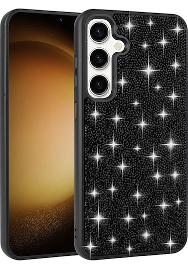 Toyigoo Galaxy Uyumlu A25 Kılıf Parlak Taşlı Tasarım Tygo Pırlanta Kapak - Siyah Siyah