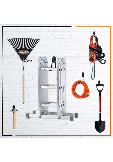 Geeroyoo Çok Amaçlı Dayanıklı Çelik Askı Kancası - Bisiklet, Kaykay Ve Bahçe Ekipmanları İçin Mükemmel Depolama Çözümü Siyah