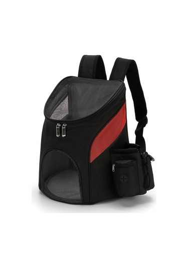 Samdoo Köpek Ve Kedi Seyahat Çanta, Taşınabilir Çift Omuzlu, Katlanabilir Multifonksiyonlu, S Boyutu, Siyah-kırmızı Stokta