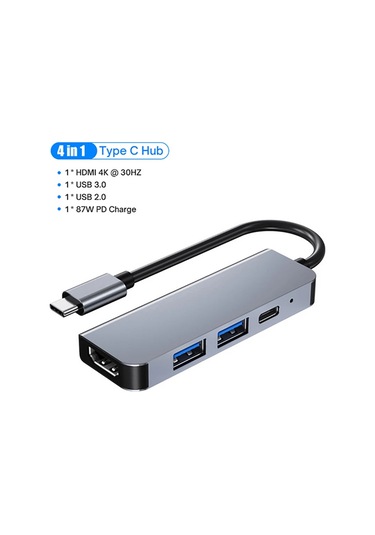 Kebidumei9'lu Usb C Bağlantı İstasyonu - Hdmı 4k 60hz, Usb 3.0 Hub, 100w Macbook Uyumlu Şarj Whıte Chına