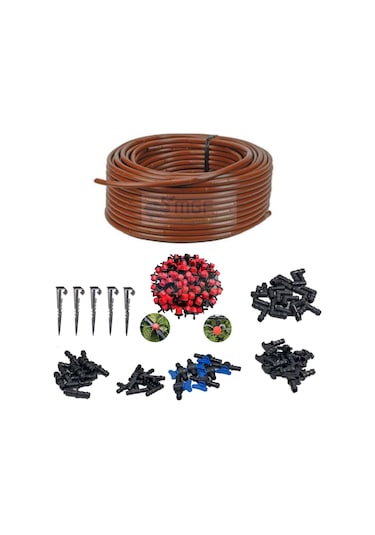 100mt. Kahverengi Deliksiz Damlama Sulama Borusu Malzemeleri