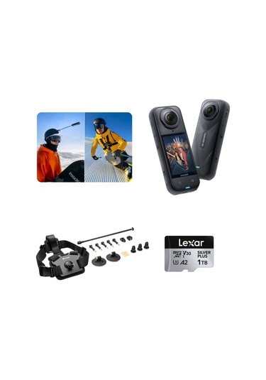 X5 Aksiyon Kamerası - Kayak Kiti 1 Tb Siyah