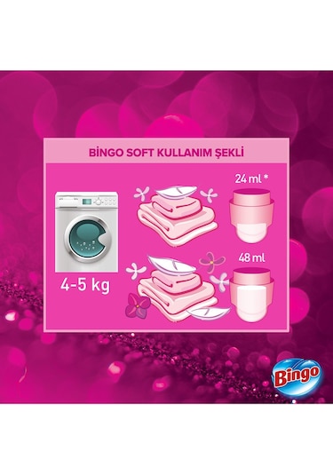 Bingo Soft Konsantre Çamaşır Yumuşatıcısı Begonvil 4 x 1440 ML