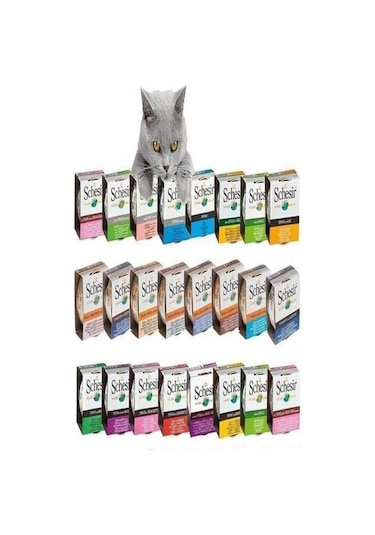 Schesir Karışık Kedi Konserve Maması 24 Adet