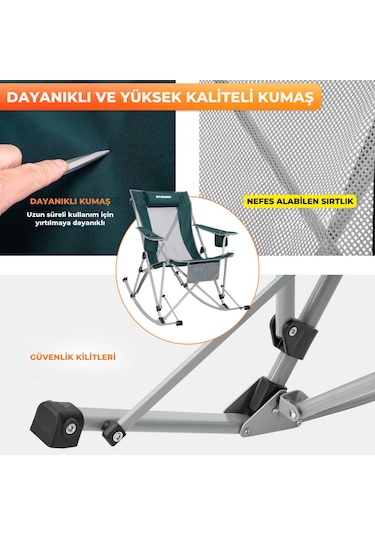 Fundango Roching Sallanan Katlanır Kamp Sandalyesi Green Grey Yeşil - Gri