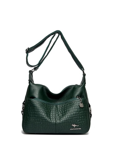 Kadın Çantası Haberci Çantası Yeni Taş Desen Küçük Kare Çanta Yüksek Kaliteli Basit Şık Omuz Haberci Çantası Taş Desen Yeşil Ana Resim Rengi Diğer