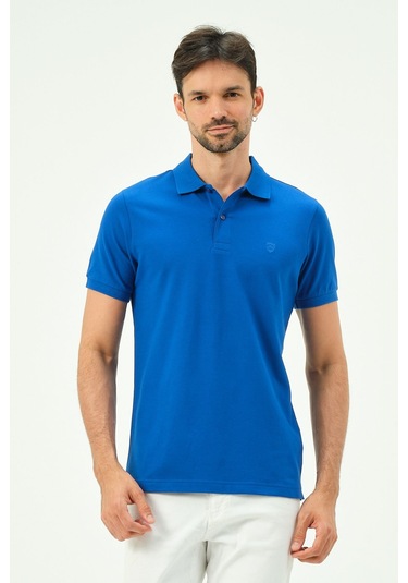 Classıc Pamuk Regular Comfort Erkek Polo Yaka Tişört Sax