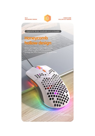 Rgb Oyun Faresi, Dizüstü Bilgisayar İçin Kablolu Fare, Hafif Makro Tanımlama Faresi