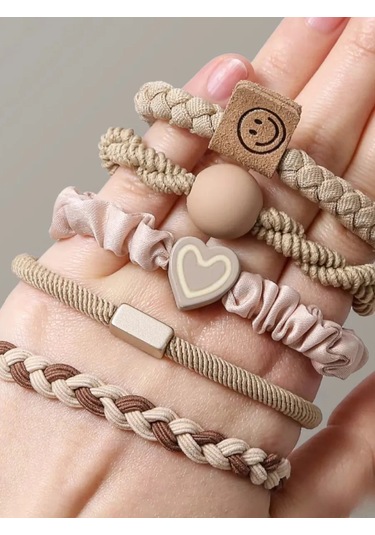 Mını Shop Msk Saç Lastiği, 10'lu Set 257344155 Koyu Bej