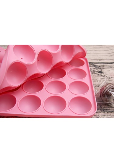 Pasta Ve Yuvarlak Lolipop Kalıpları İçin 20 Delikli Silikon Kalıplar Diğer