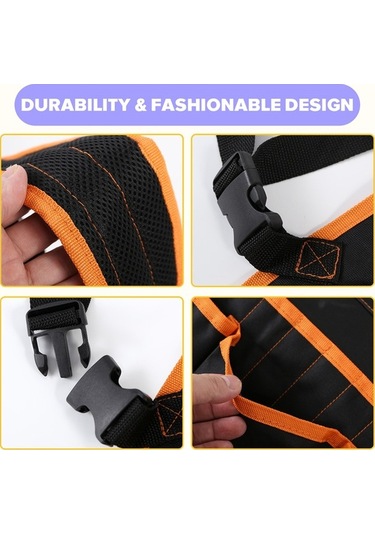 Ulzyvf Yelek Ve Ve Turuncu Siyah Önlüğü Kemer Kadınlar İçin Erkekler Cebi Ayarlanabilir Alet Alet 16 Wm Siyah - Turuncu