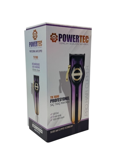 Powertec TR-7000 Profesyonel Usb Type-c Şarj Girişli Saç Sakal Tıraş Makinesi