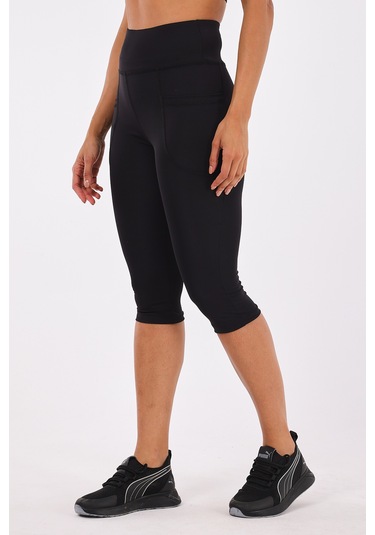 Scorp Joy Yüksek Bel Cepli Spor Tayt 3/4 Siyah STANDART