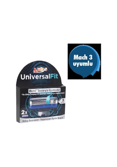 Universalfit 3 Bıçaklı Erkek Sistem Tıraş Bıçağı Kartuşu 2 Adet