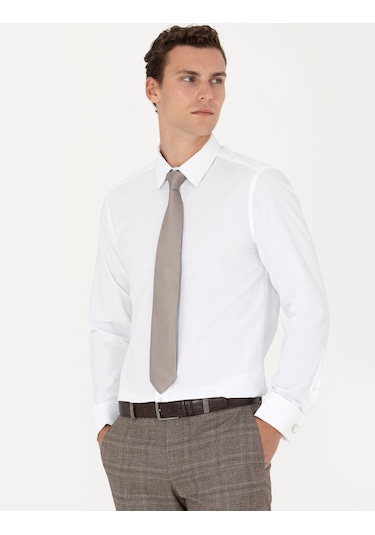 Pierre Cardin Erkek Beyaz Basic Gömlek 50277780-vr013 Beyaz