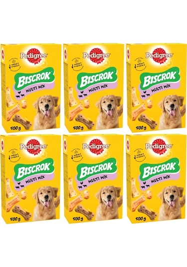 Pedigree Biscrok Multi Mix Köpek Ödül Bisküvisi 6 x 500 G