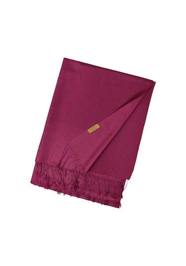 Mısırlı Eşarpları Çift Taraflı Düz Renk İpek Şal Açık Bordo